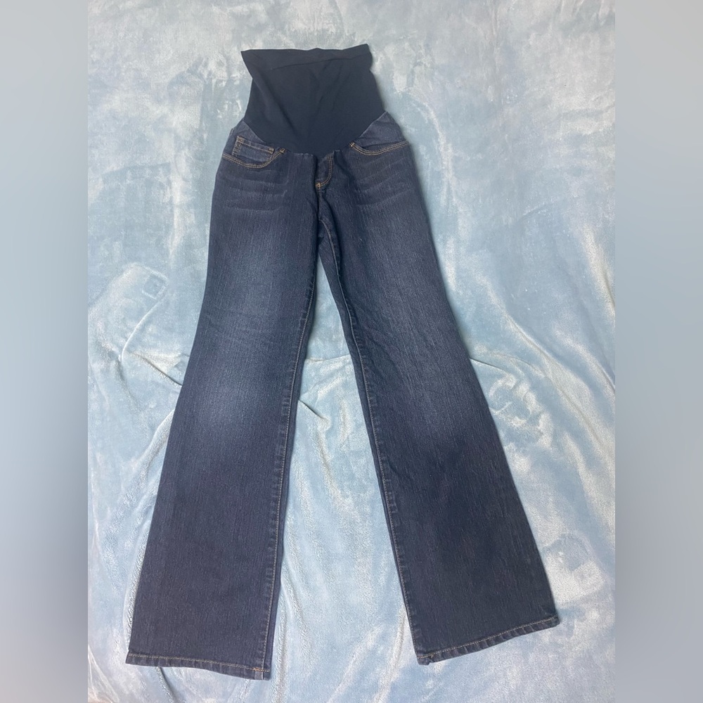 Indigo Blue Maternity Jeans Like New Size XS Dark Wash